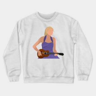 taylor with her guitar on stage purple dress country era Crewneck Sweatshirt